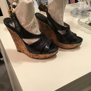 Chloe black and cork sandals
